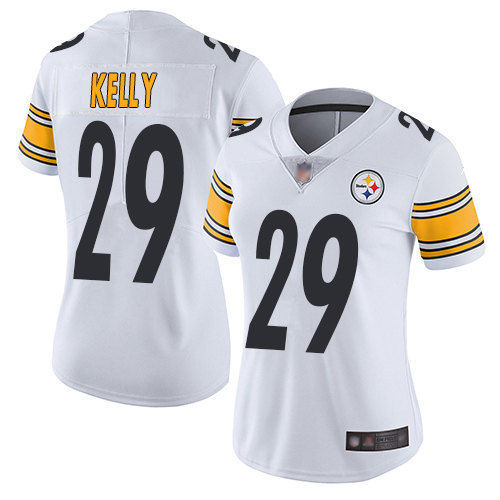 Women Pittsburgh Steelers Football #29 Limited White Kam Kelly Road Vapor Untouchable Nike NFL Jersey